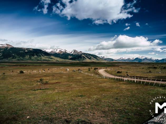 Mountains landscape with blue sky
