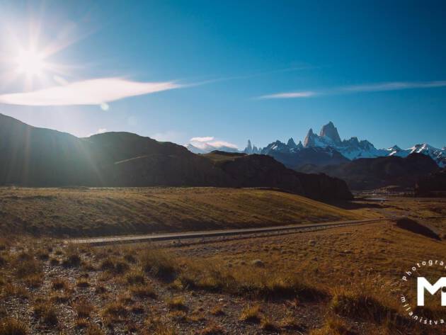 Landscape view with the big mountains in back