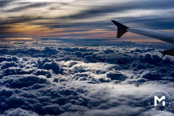 Above the clouds view from aeroplane