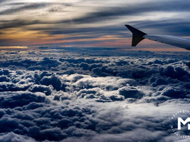 Above the clouds view from aeroplane