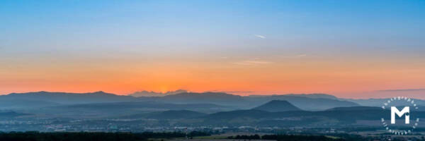 Big landscape view at the sunset