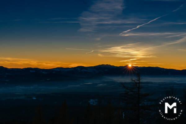 Sunset mountains view