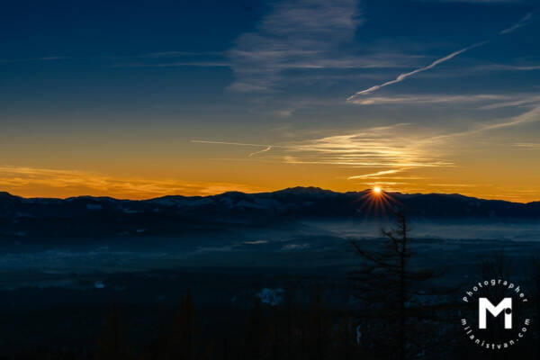 Sunset mountains view