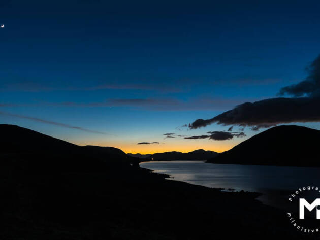 Sunset lake view
