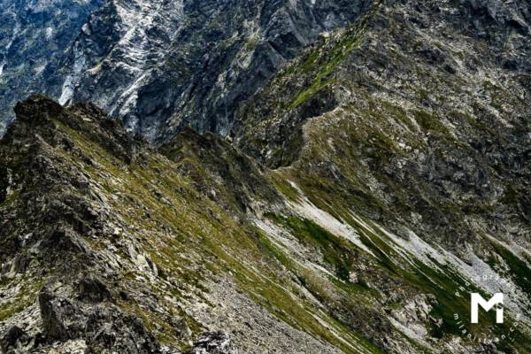 Close up mountain peak