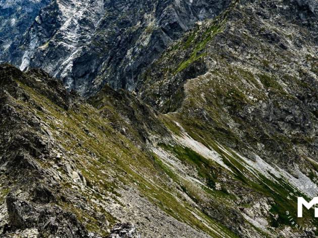 Close up mountain peak
