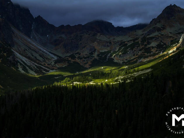 Light in mountains valley
