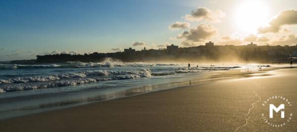 Bondi beach at the sun light