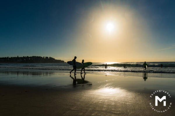 Surfers at the beach