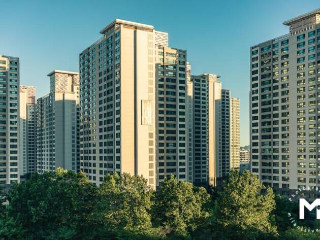 Height residential building in morning light