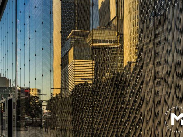 Modern buildings reflections in glass