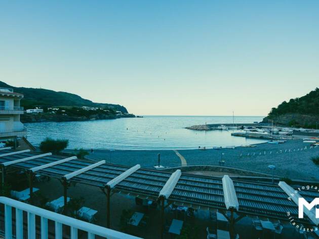 Morning view at the ocean from the hotel room