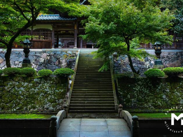 Front entry stairs to the temple