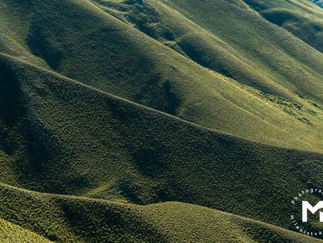 Green mountain landscape area